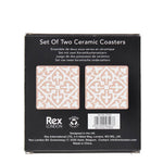 Ceramic coasters (set of 2) - Pink