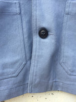 French Cotton Twill Chore Jacket Chalk Blue: XL