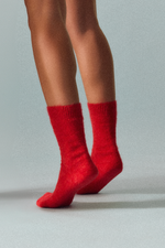 Postbox Red Ultra Soft Alpaca Socks: Small (UK 4-7)