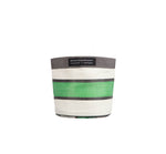 Small 14 cm - Eco Woven Plant Pot Cover in Grass Green, Indigo & Pearl