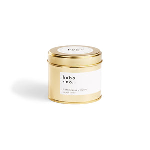 Christmas Frankincense + Myrrh Large Gold Tin Soy Candle