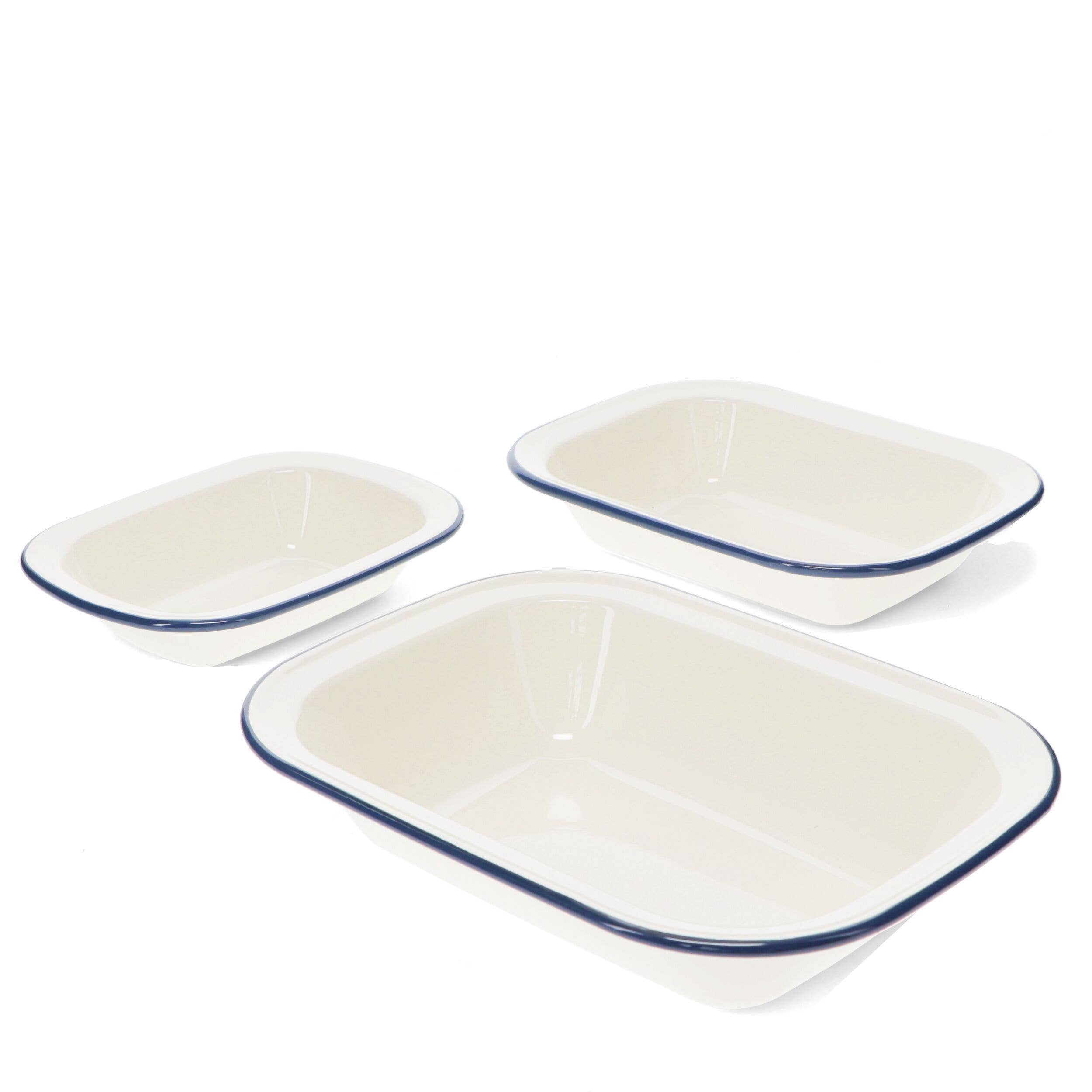 Enamel Pie Dishes (Set of 3) - Blue