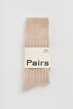Milky Tea Beige Merino Bed Socks: Milky Tea Beige / Small (UK 4-8)