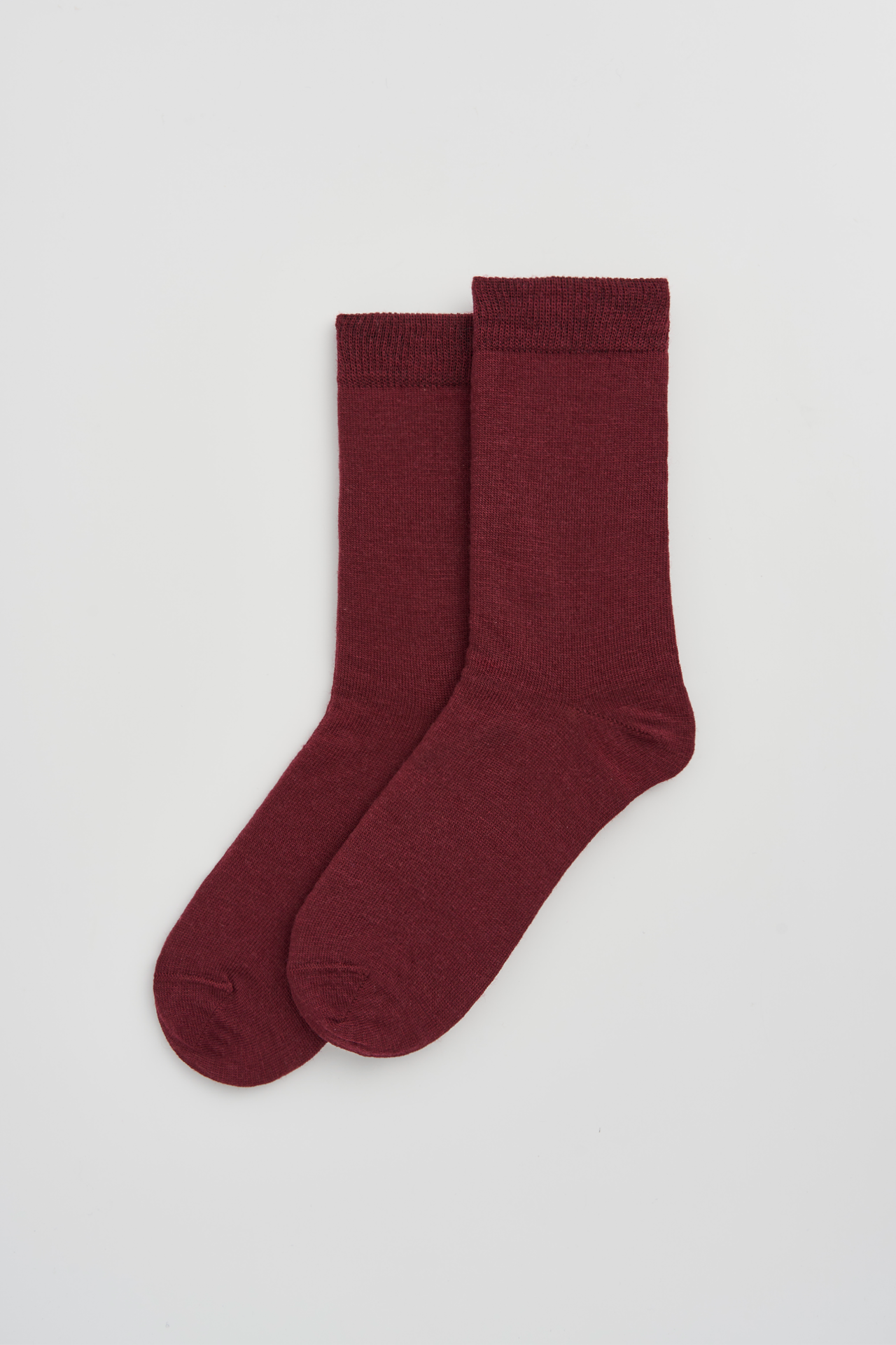 Dark Plum Merino Socks: Burgundy / Large (UK 11-13)