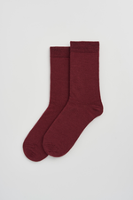 Dark Plum Merino Socks: Burgundy / Large (UK 11-13)