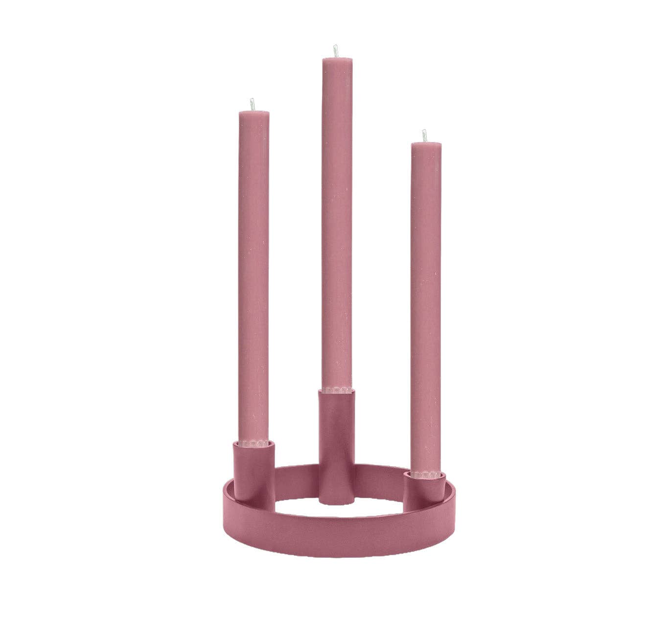 NEW! Round Metal Candelabra in Old Rose: 3