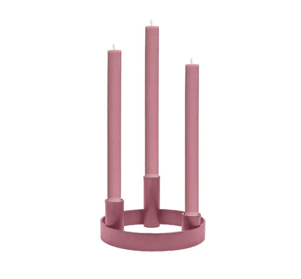 NEW! Round Metal Candelabra in Old Rose: 3