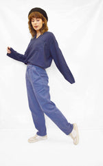 French Work Pants Indigo Blue Herringbone: 38"