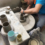 BHAVA Stoneware Conical Jug: White Wash