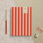 Red & Pink Candy Stripe Recycled Notebook - A5 Lined