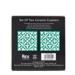 Ceramic coasters (set of 2) - Turquoise
