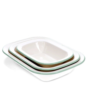 Enamel Pie Dishes (Set of 3) - Pistachio