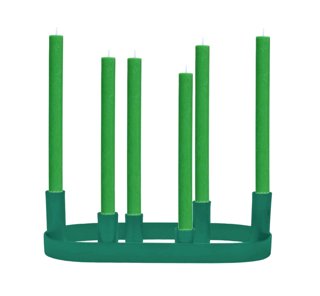 NEW! Oval Metal Candelabra in Beryl Green: 2