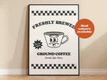 Freshly Brewed Ground Coffee Takeaway Print: Pink / A5