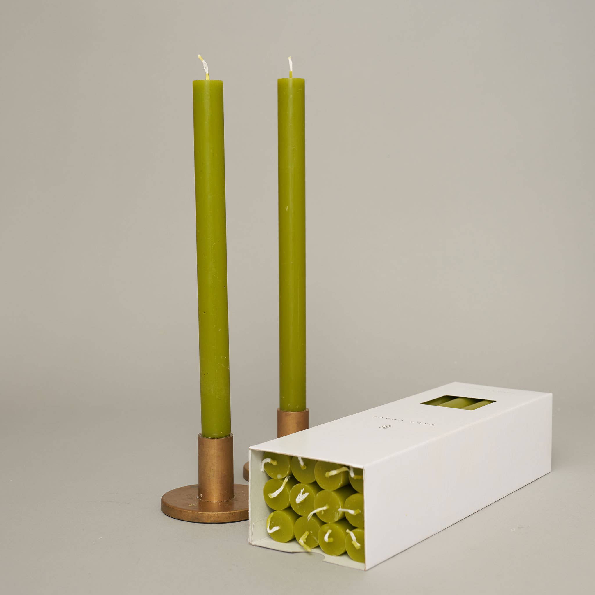 Leaf Green Coloured Dining Candles