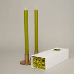 Leaf Green Coloured Dining Candles