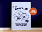 Breakfast Pastries Takeaway Diner Print, Croissant, Pastry: Orange / A4