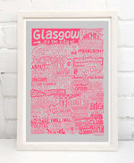 Glasgow Landmarks It's The City Of Art Print: Unframed / Black/White / A3