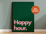 Happy Hour Typography Print: Red and Pink / A5