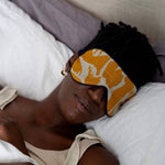 Eye Mask - Linen/Merino: Printed Yellow Creatures