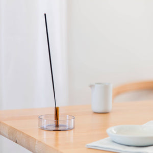 Duo Tone Glass Incense Holder: Smoke and Amber