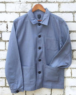 French Cotton Twill Chore Jacket Chalk Blue: XL