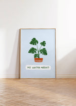 Art Print – No Water Needed – House Plant| Abstract Wall Art: A4 - 21cm x 29.7cm