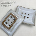 MAATI Stoneware Rectangular Soap Dish: Ice Wash