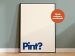 Pint Typography Print: Green and Pink / A4