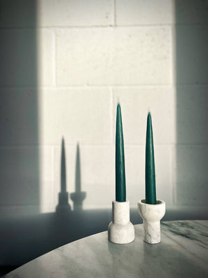 Como Tealight and Taper Candle Holder: Forest Green
