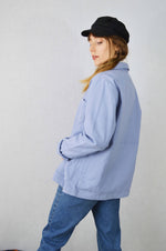 French Cotton Twill Chore Jacket Chalk Blue: XL