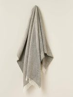 Herringbone Pure Wool Throw: Neutral