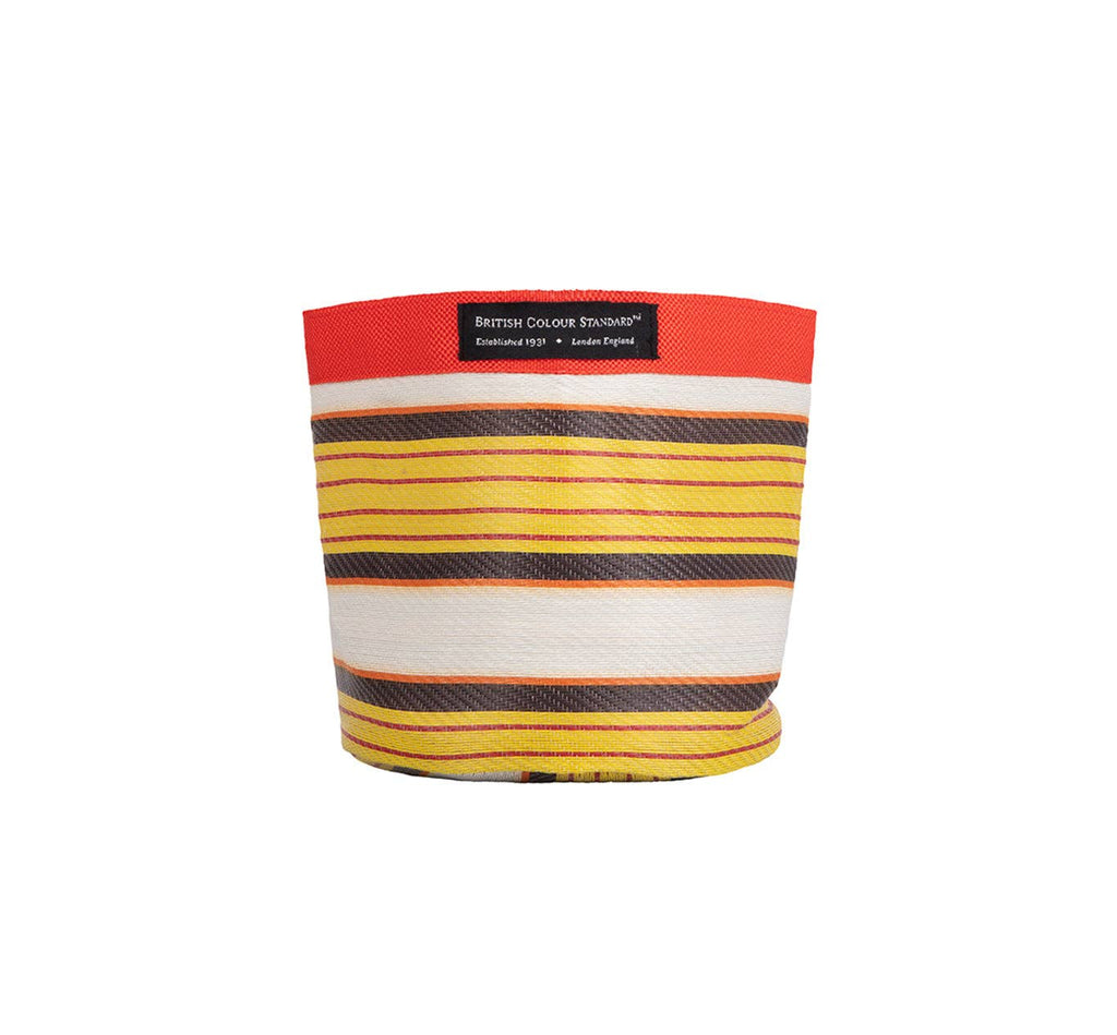 Medium 19 cm - Eco Woven Plant Pot Cover in Tuscan Yellow, Pearl & Rose Beige: 6
