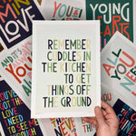 Remember Cuddles In The Kitchen Indie Music Typography Print: Unframed / Light Background / A4