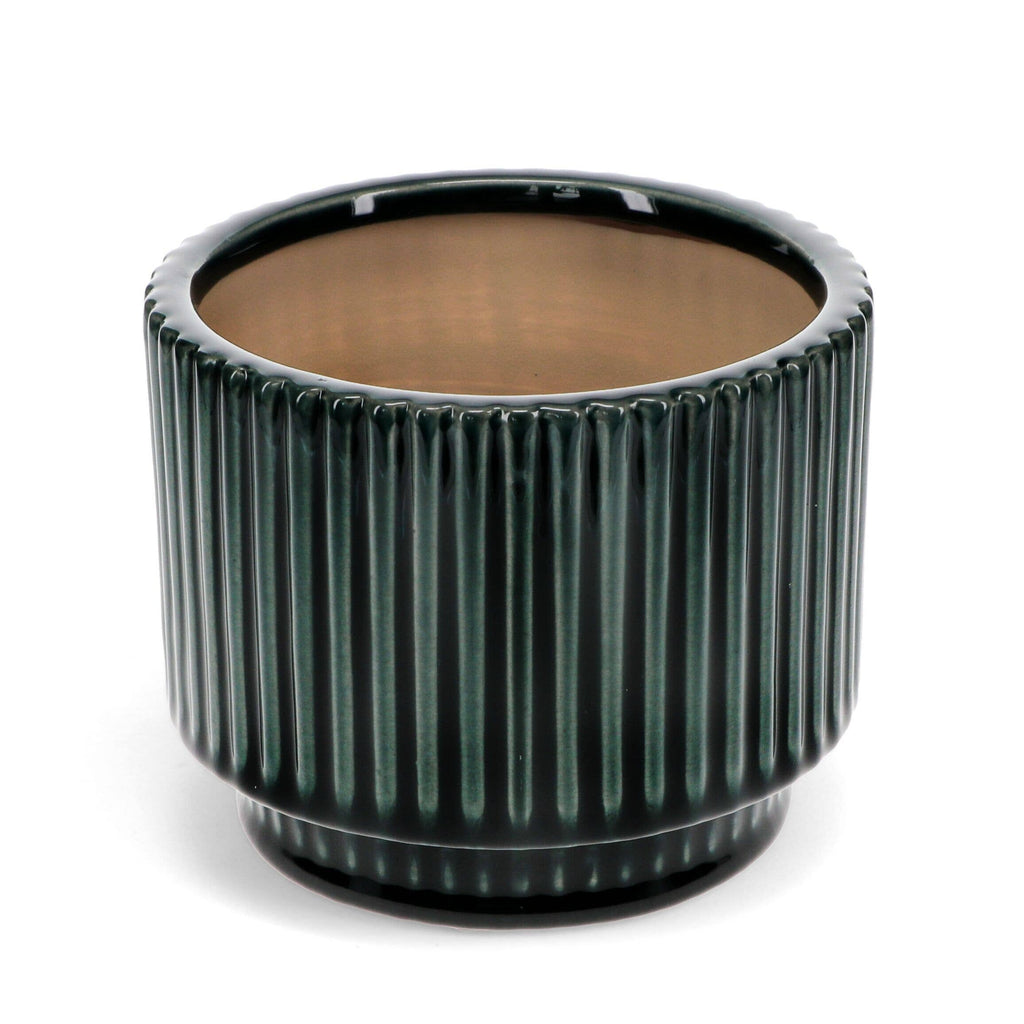 Ridged Plant Pot - Petrol