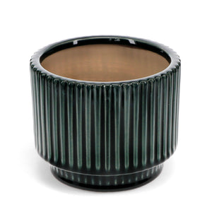 Ridged Plant Pot - Petrol