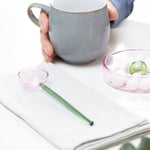 Duo Tone Glass Spoon: Green/Blue