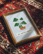 Art Print – No Water Needed – House Plant| Abstract Wall Art: A5 - 14.8cm x 21cm