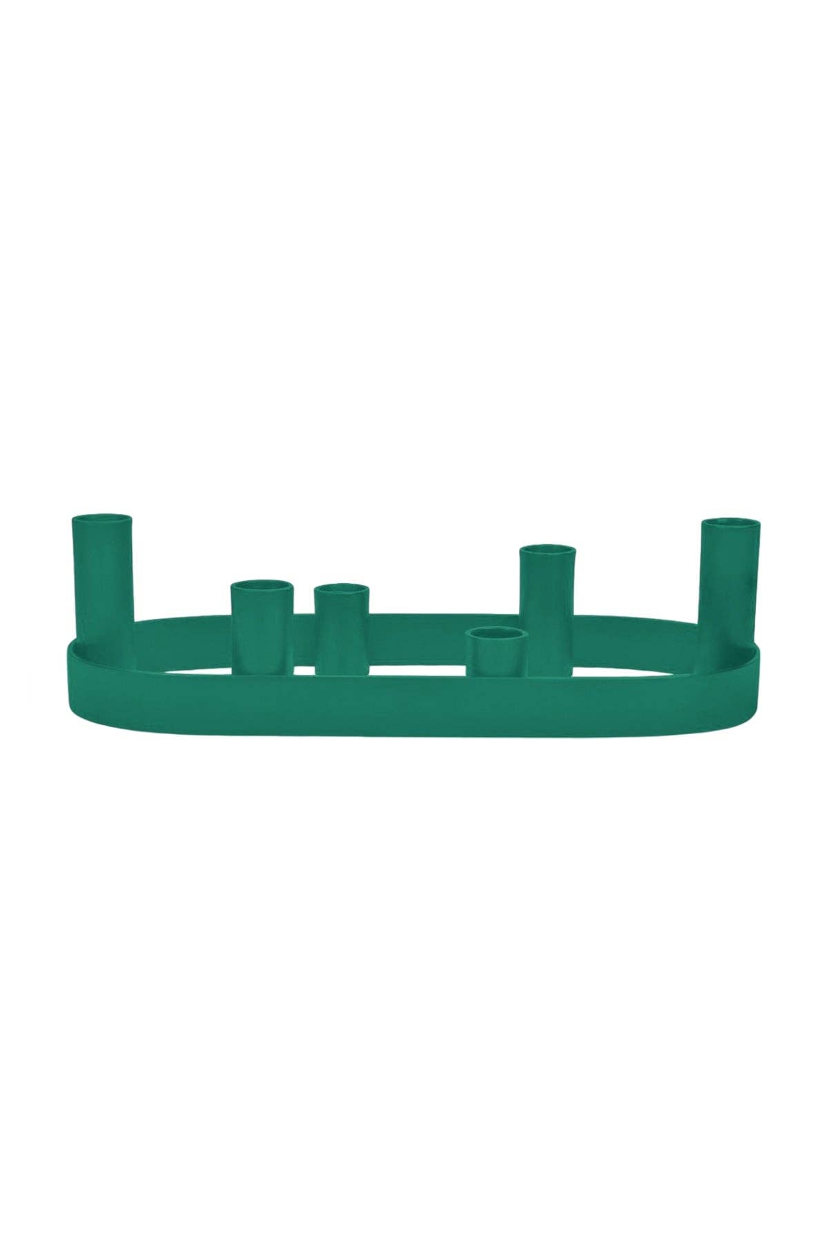 NEW! Oval Metal Candelabra in Beryl Green: 2
