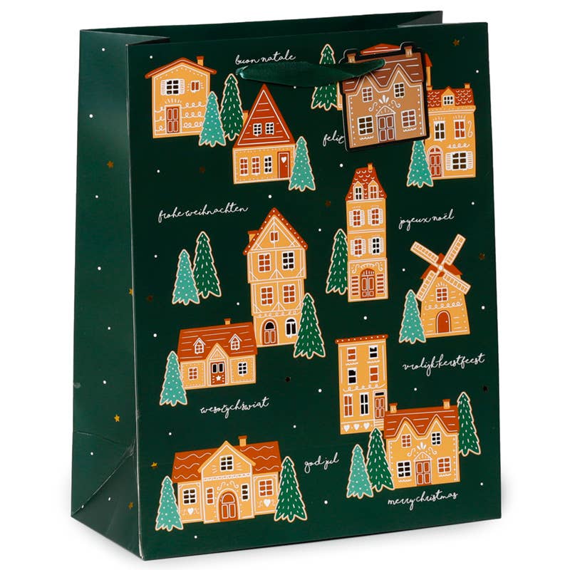 Christmas Holidays Gingerbread Lane Gift Bag - Large