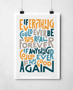 Everlong This Good Again Rock Music Typography Print: Unframed / Light Background / A3
