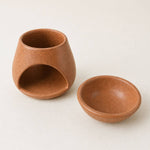 SUNU Stoneware Essential Oil Burner: Mineral Brown