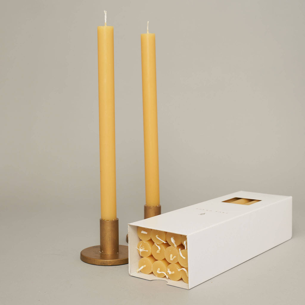 Honey Coloured Taper Candles - 12hr Burn