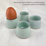 ANDAA Minimalist Stoneware Conical Egg Cup: Ice Wash