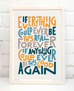 Everlong This Good Again Rock Music Typography Print: Unframed / Light Background / A3