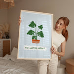 Art Print – No Water Needed – House Plant| Abstract Wall Art: A5 - 14.8cm x 21cm