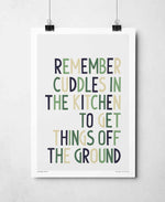 Remember Cuddles In The Kitchen Indie Music Typography Print: Unframed / Light Background / A4