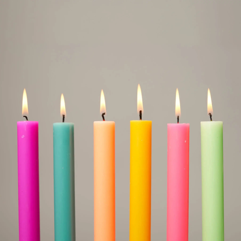Neon Nights ~ Box of 12 Dining Candles