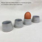 ANDAA Minimalist Stoneware Conical Egg Cup: White Wash