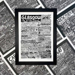 Glasgow Landmarks It's The City Of Art Print: Unframed / White/Dark Grey / A4